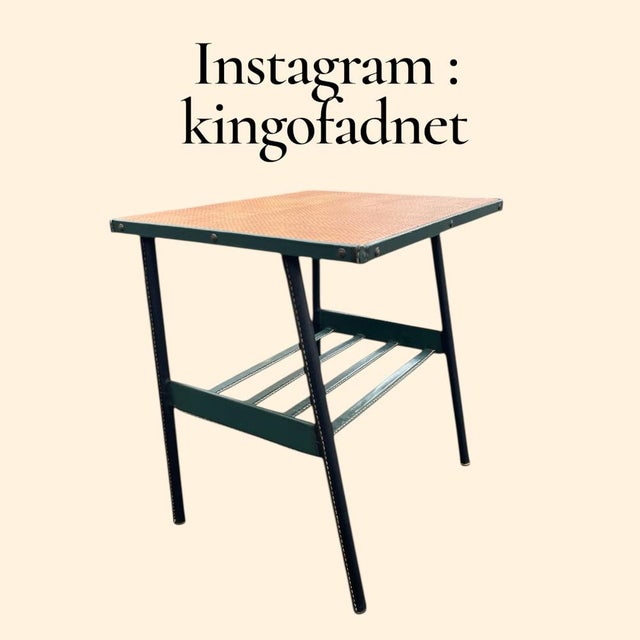 Stitched Side Table by Jacques Adnet, 1950 For Sale - Image 11 of 12