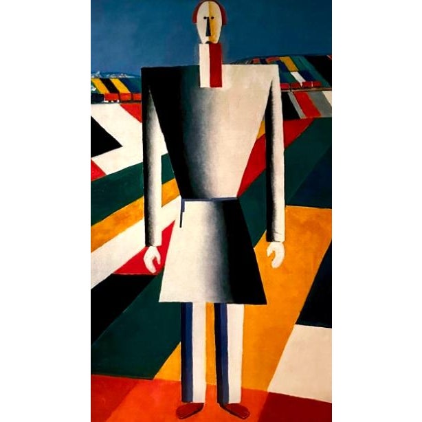 Late 20th Century “Machine Man” Gouache Painting in the Style of Fernand Leger Artist Unknown For Sale - Image 4 of 5