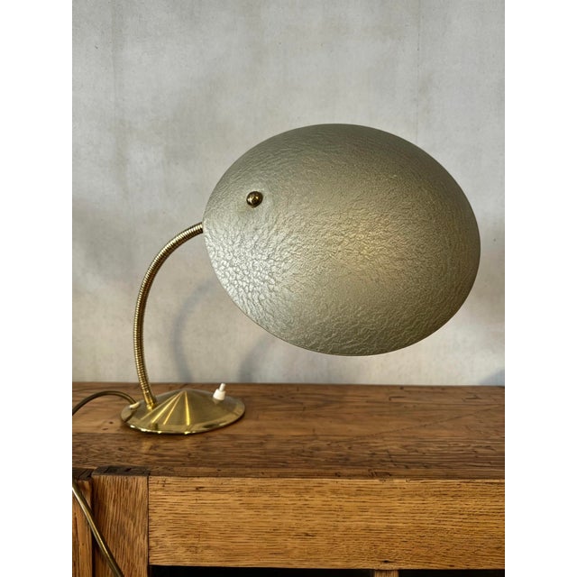 1950s modernist goose neck table lamp, manufactured by the german lighting company gecos - gebrüder cosack lighting...