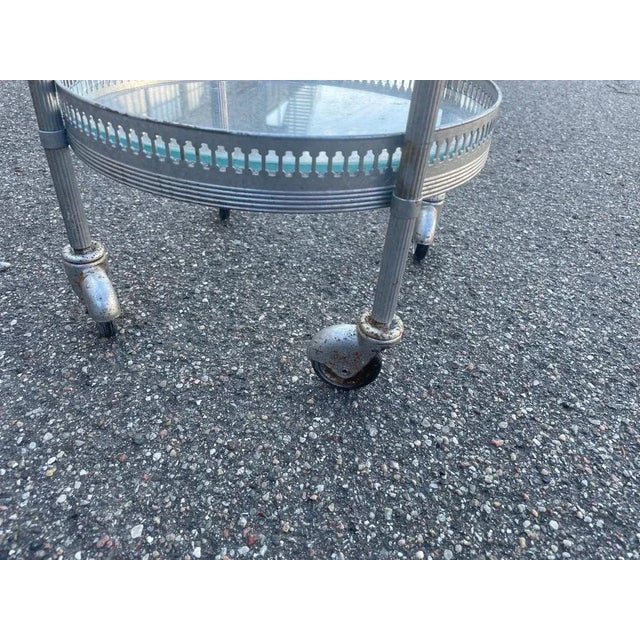 1940s French Metal and Glass Bar Cart, 1944 For Sale - Image 5 of 8