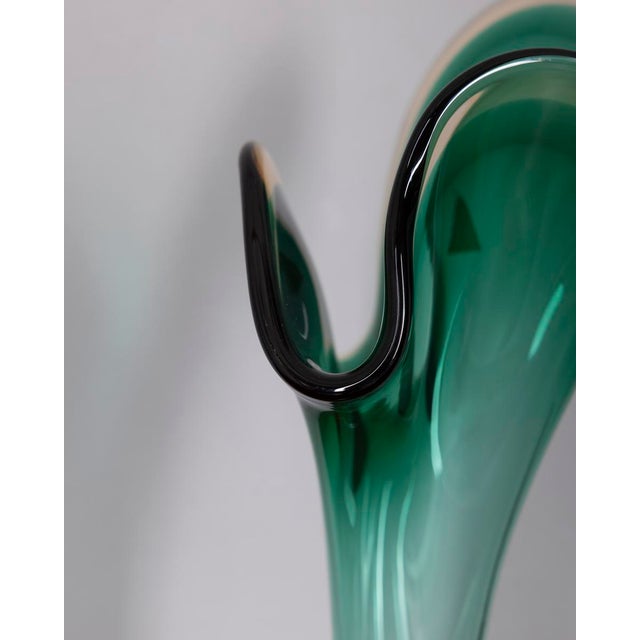 Forest Green Vintage Sommerso Vase in Green Murano Glass by V.A.C. Cimarosti & Pinzan, 1960s For Sale - Image 8 of 10