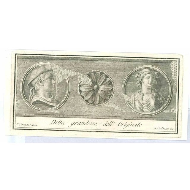 Ancient roman portraits, from the series "antiquities of herculaneum", is an original etching on paper realized by...