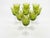 Mid-Century Modern Vintage Czech Olive Green Cut Crystal Glasses, 1960s, Set of 8 For Sale - Image 3 of 3