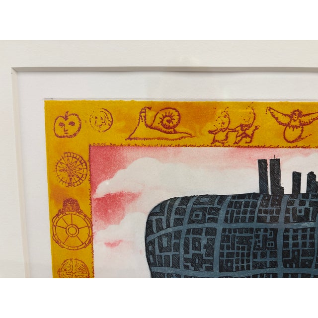 Dark Gray Peter Sís Untitled (Whale), 2004 Etching and Aquatint 21/75, Signed - Framed For Sale - Image 8 of 12