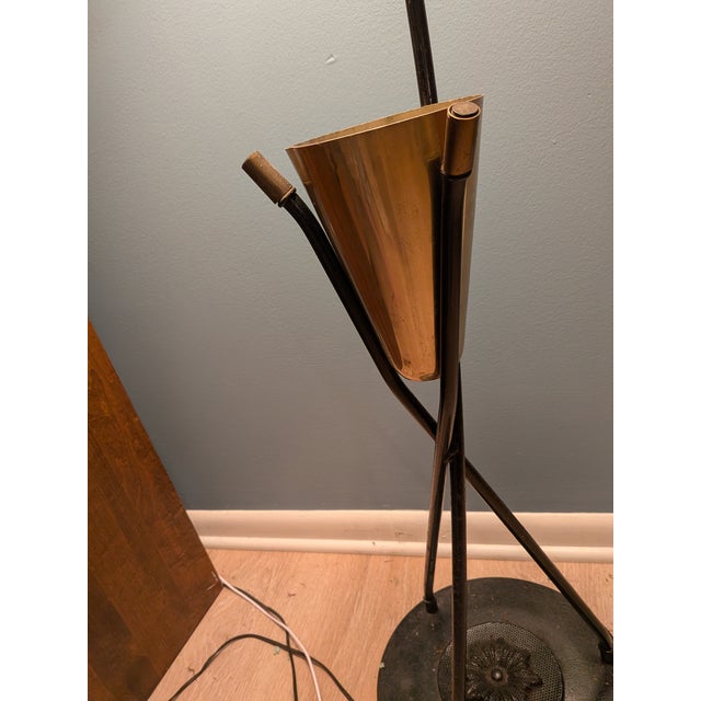 Mid Century Floor Lamp Brass Vase For Sale - Image 11 of 11