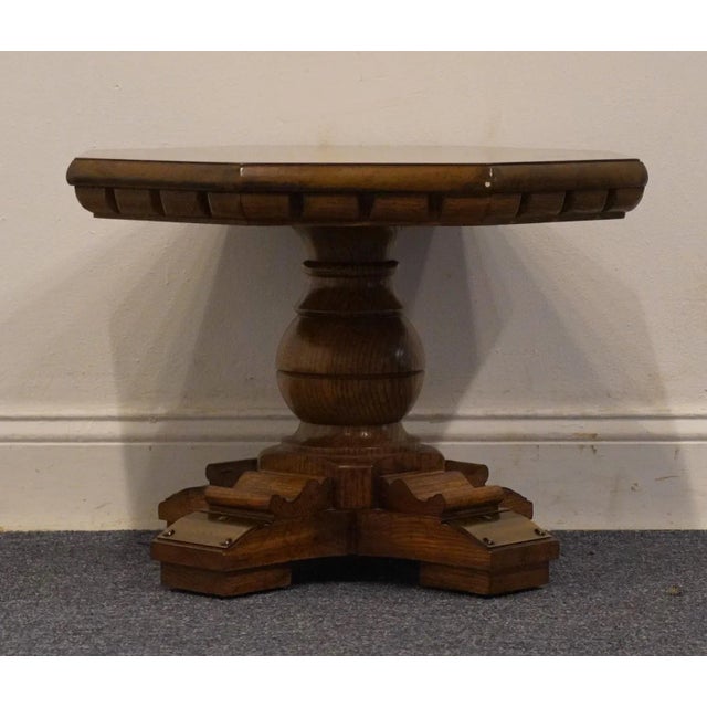 1970s Gordon's Furniture Banded Walnut Rustic European Style 21" Octagonal Accent End Table For Sale - Image 5 of 10