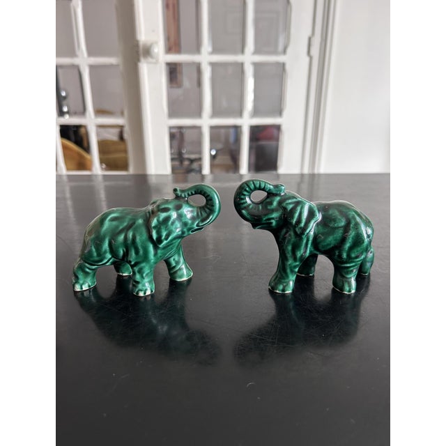 Ceramic Elephants from Saint Clément, 1950, Set of 2 For Sale - Image 9 of 10