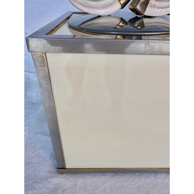 Metal Mid 20th Century Italian Faux Horn Ice Bucket For Sale - Image 7 of 12