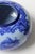 Royal Blue Signed European (Flow Blue) Style Hand Painted Rounded Vase For Sale - Image 8 of 8