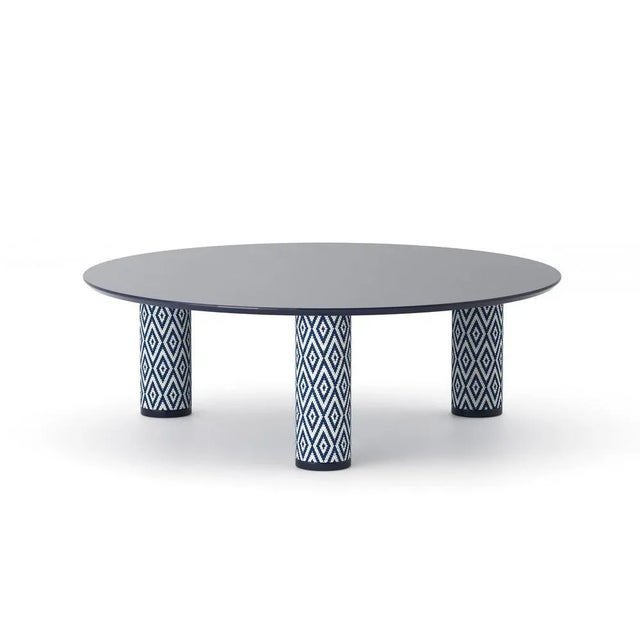 Uma round 90 coffee table by purho dimensions: d90 x h30 cm materials: resin, fabric upholstered legs. Available in other...