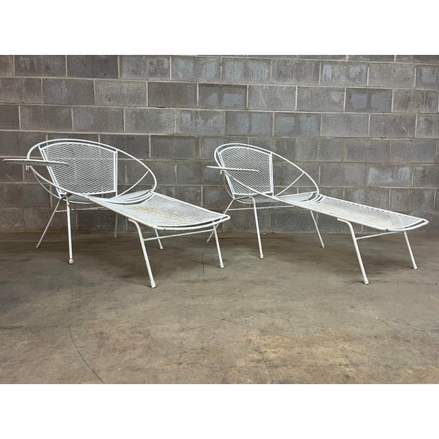 1950s Pair Vintage Maurizio Tempestini for Saulterini “Radar” Lounge Chair With Drink Table., Attributed For Sale - Image 5 of 12