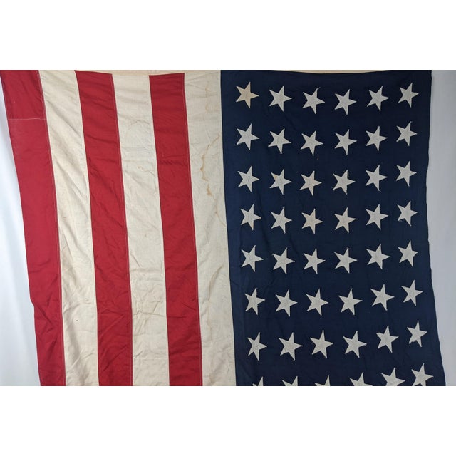 Mid 20th Century Large Vintage Valley Forge 48-Star Sewn American Flag, Red, White & Blue For Sale - Image 5 of 14