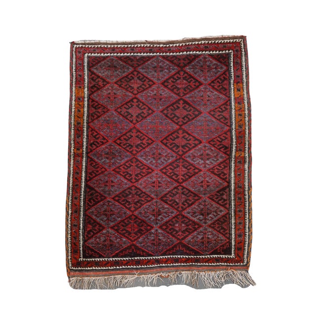 Rug in Red and Gray Tones For Sale