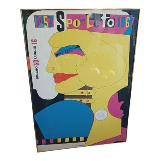 1967 Richard Lindner 'Spoleto Festival' Pop Art Poster Framed Multicolor, White, Yellow, Red, Blue For Sale