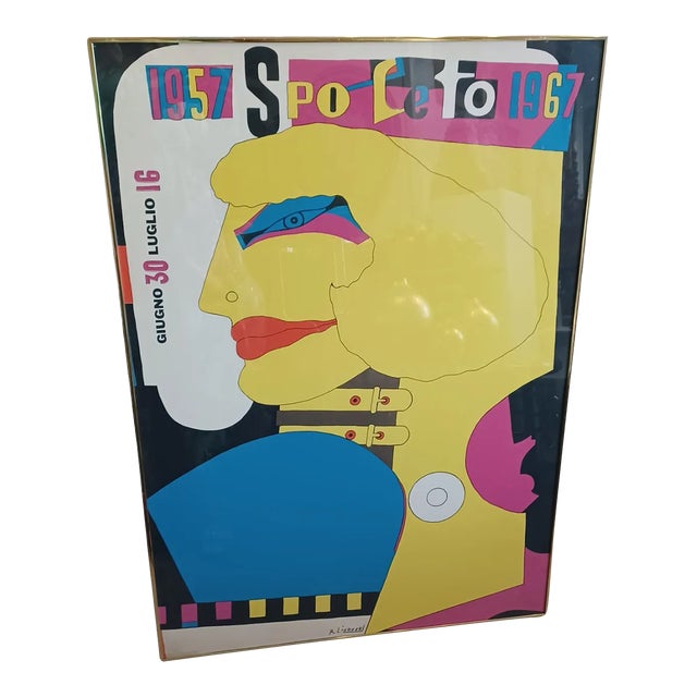 1967 Richard Lindner 'Spoleto Festival' Pop Art Poster Framed Multicolor, White, Yellow, Red, Blue For Sale