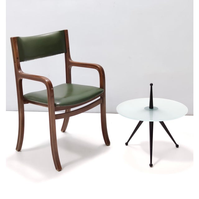 1980s Tripod Beech and Glass Side Table by Cesare Lacca, 1980s For Sale - Image 5 of 13