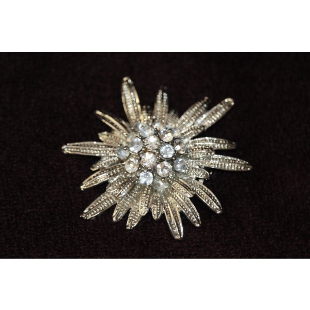 Mid-Century Modern Edelweiss Flower Brooch, 1990s For Sale - Image 3 of 7