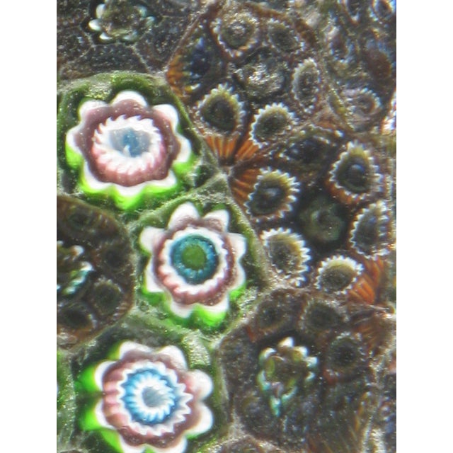 Black Paperweight Vintage Millefiori Art Glass Hand Made For Sale - Image 8 of 16