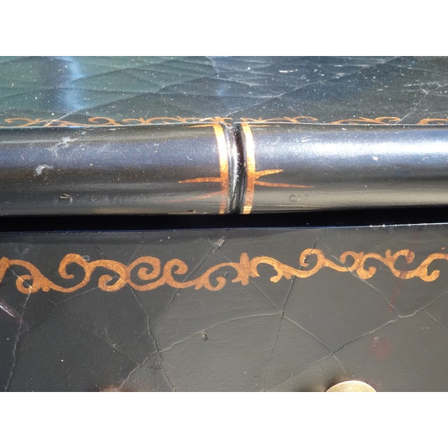 Vintage Black Tall Chest of Drawers Chinese Ebonized Lingerie Dresser For Sale - Image 15 of 15