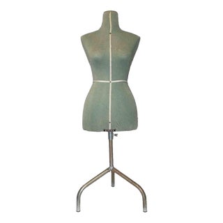 Vintage Tailor's Mannequin with Metal Tripod in Green by Singer, Italy, 1960s For Sale