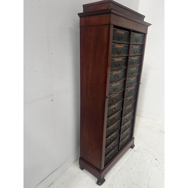 19th Century Louis Philippe Mahogany Veneer Filing Cabinet For Sale - Image 11 of 18
