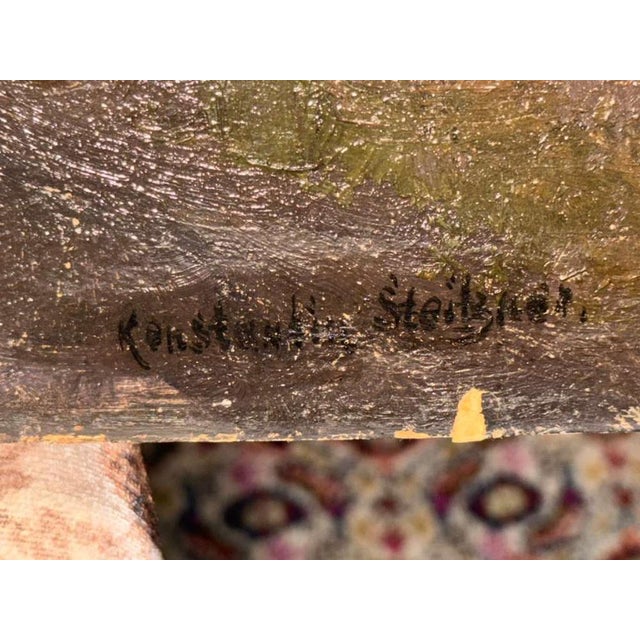 Konstantin Stoitzner, Landscape with Mills, Oil on Panel, Early 20th Century, Oil on Panel For Sale - Image 3 of 10