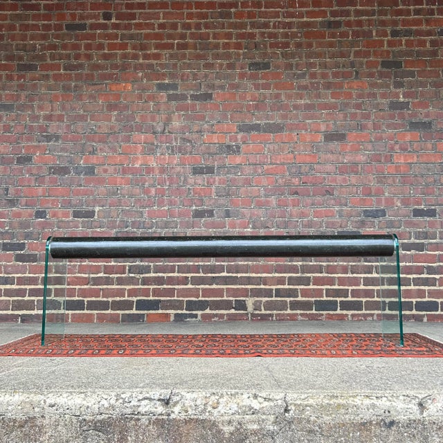 This post modern console table is wild. Tessellated Marble Console Table With Glass Legs