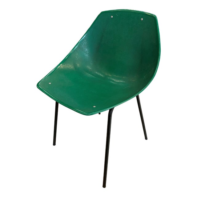 Vintage Green Shell Chair by Pierre Guariche for Meurop, 1960s For Sale