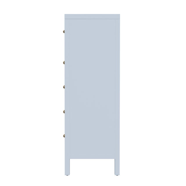 2020s Nora 36 in. W Rectangular Wood 5 Drawer Tall Dresser, Light Blue For Sale - Image 5 of 8