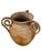 Handcrafted metal urn with authentic primitive charm, featuring three coiled handles for distinctive visual appeal and...