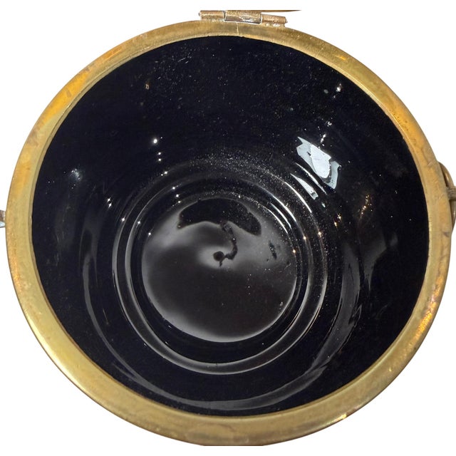 19th Century French Black Opaline Glass Box With Enamel Flowers For Sale In Tampa - Image 6 of 9