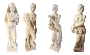 Statues in Seasons Vicenza Stone by Achille Grassi, Set of 4