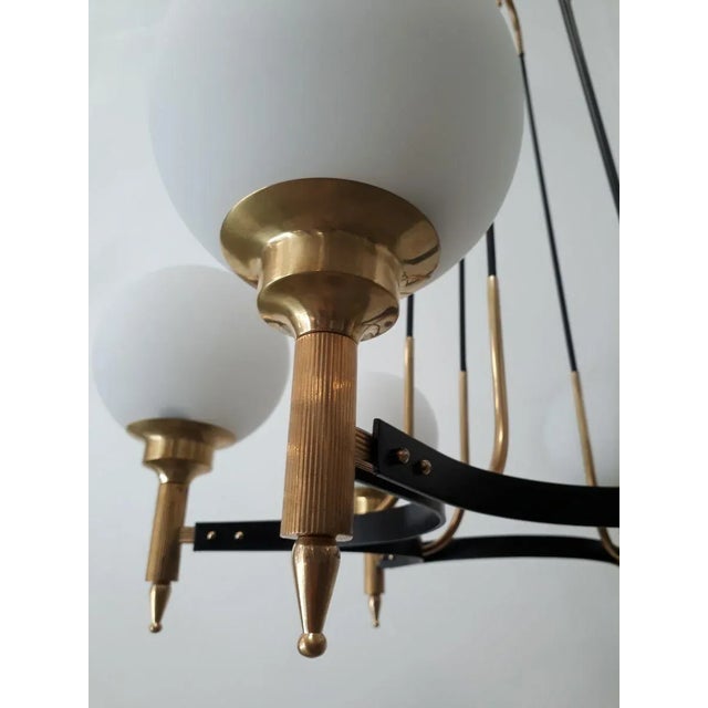 Mid-Century Modern 6-Light Pendant Lamp from Stilnovo For Sale - Image 9 of 16