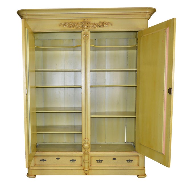 Antique French Country Yellow Armoire Chairish