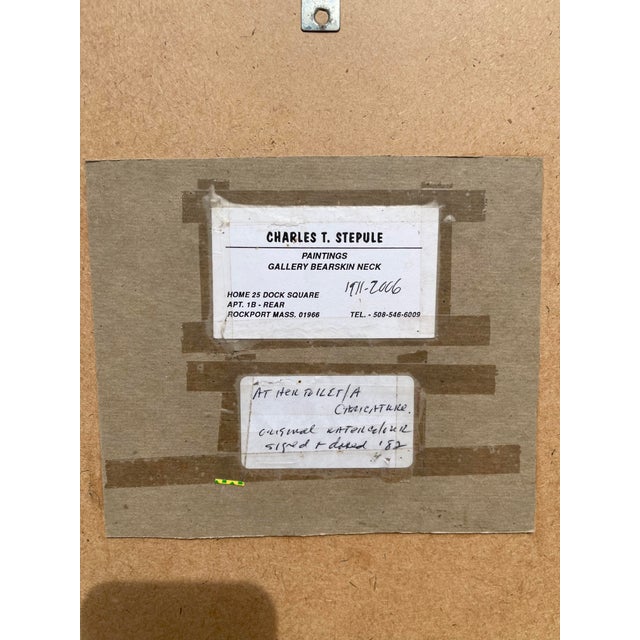 Paint Framed Female Nude Study, Watercolor For Sale - Image 7 of 7