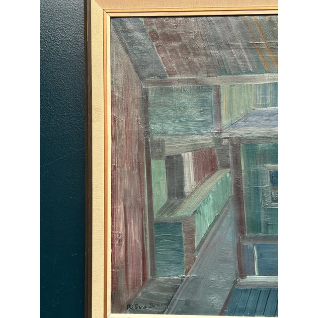 Ragnar Svedberg, Landscape Composition, 1950s, Oil Painting on Panel, Framed For Sale - Image 14 of 18