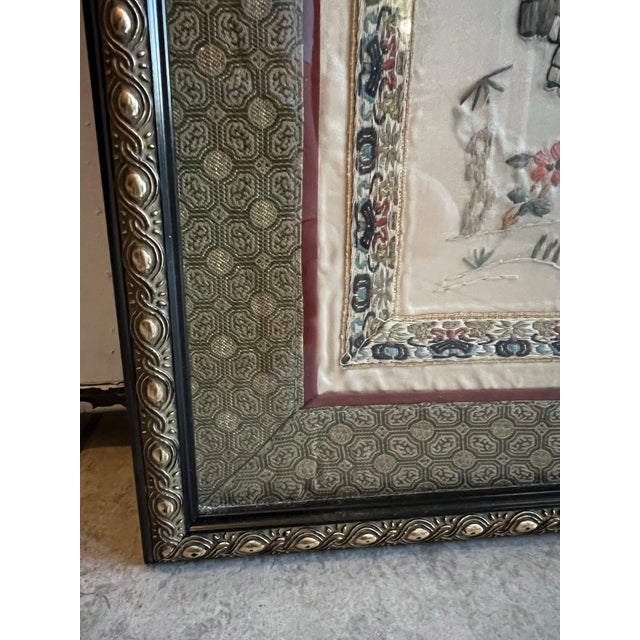 Early 20th Century Vintage Framed Asian Chinese Tapestry "100 Children at Play" For Sale - Image 5 of 6