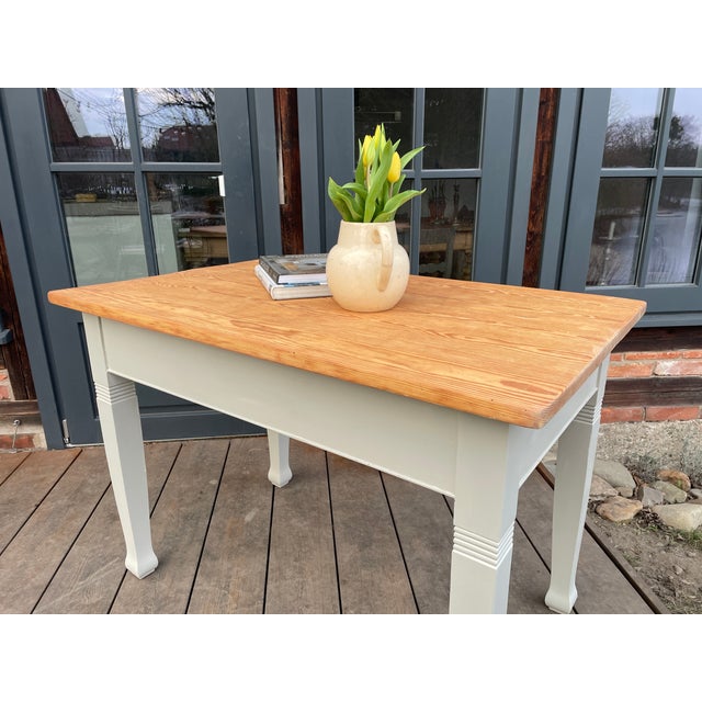 Gray Antique Table in Fir, 1890s For Sale - Image 8 of 15