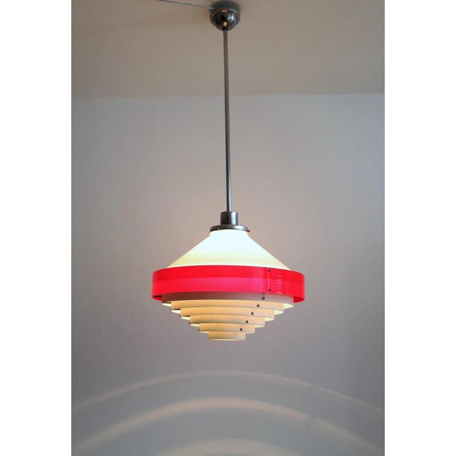 Mid-Century Italian Pendant Lamp in Acrylic Aluminum and Brass by Stilnovo, 1950s For Sale - Image 12 of 18