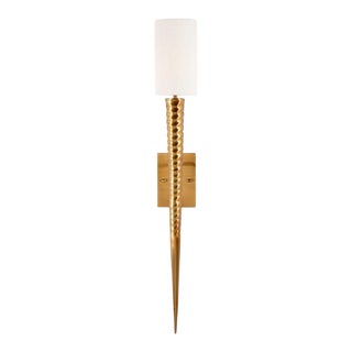 Wildwood Laguna Sconce - Brass with Cream Silk Shade For Sale