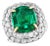 7 Carat Cushion Cut Colombian Emerald & 3.5 Ct Diamond Ring in Platinum Size 6.2 For Sale