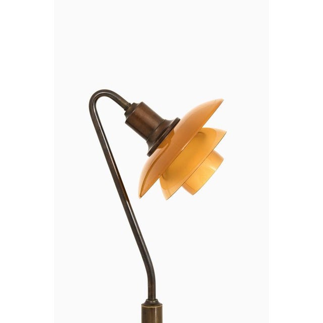 Poul Henningsen Table Lamp in Browned Brass Frame attributed to Poul Henningsen, 1933 For Sale - Image 4 of 14