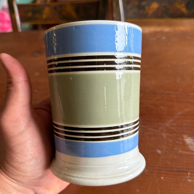 Antique Staffordshire Pearlware Mocha Banded Tankard, Circa 1820s For Sale - Image 11 of 12