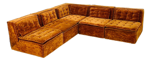 Mid-Century Italian Brown Modular Sofa, 1970s, Set of 5
