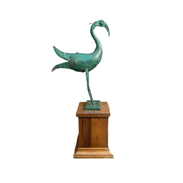 Metal Sculpture of Heron, 20th Century For Sale - Image 3 of 8