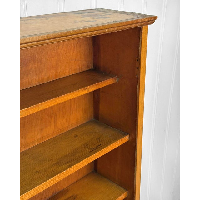 Antique Farmhouse Pine Wall Hanging Open Front Cabinet Shelf For Sale - Image 10 of 11