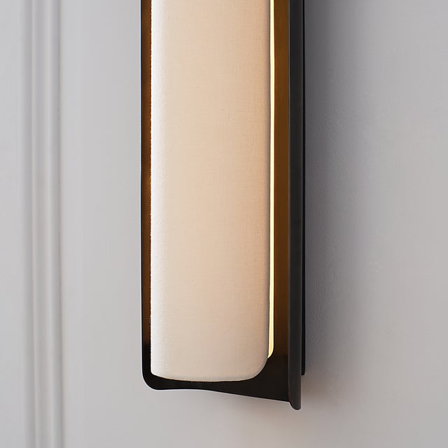 Black Windsor Smith for Visual Comfort Signature Penumbra 21" Sconce in Bronze and Linen For Sale - Image 8 of 12