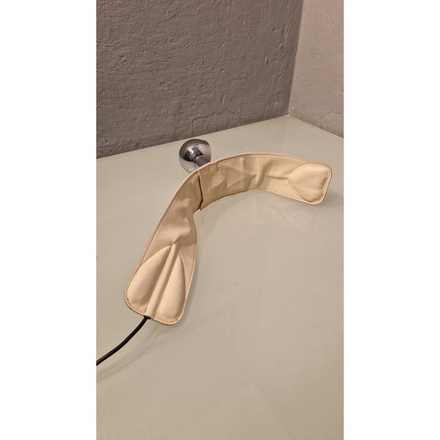 Metal Model LP01 Lamp in White Leather and Polished Chromed Brass by Luigi Caccia Dominioni for Azucena, 1990s For Sale - Image 7 of 12