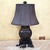 Asian Asian Inspired Black & Brown Porcelain Medallion Table Lamp With Shade For Sale - Image 3 of 18