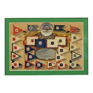 "Headquarters Ninth Army Corps" 1897 Watercolor & Gouache by w.n. Hedges For Sale